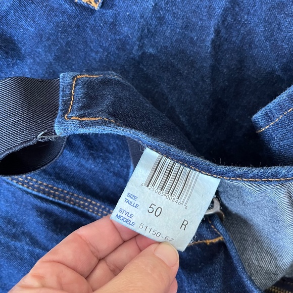 Vintage 100% Cotton Denim Jean Overall Cutoff Shorts sz 50 - Picture 5 of 9